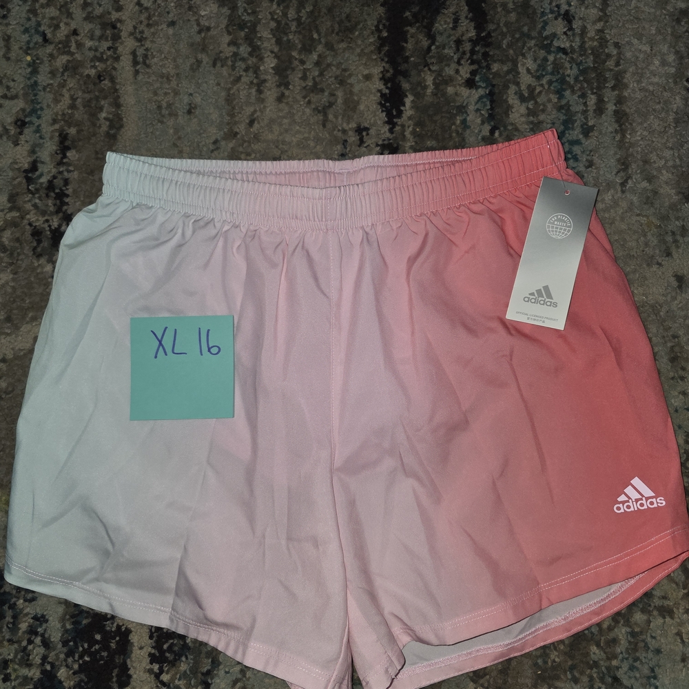 Adidas Kids Pink and White Gradient Shorts